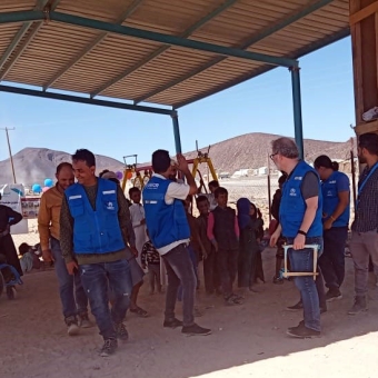 زيارة ميدانية تفقدية للمساحة الترفيهية للطفل في مخيم السويداء