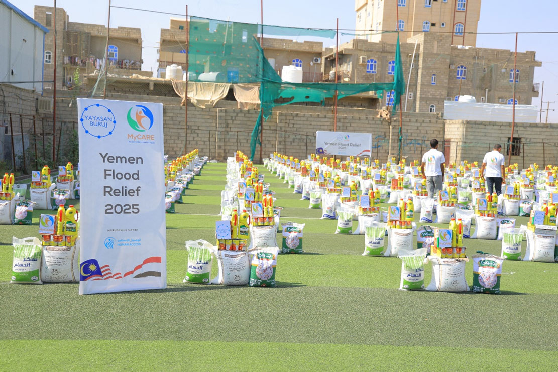 سلال غذائية لـ 265 أسرة متضررة من الأمطار والسيول