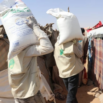 International Islamic Charitable Organization - Kuwait distributes (201) food baskets to IDPs