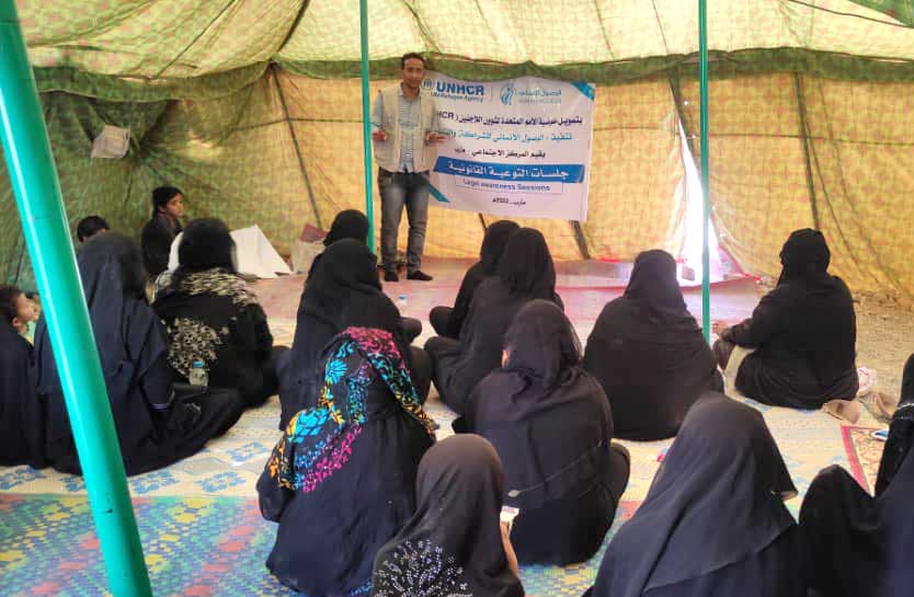 Partnering with UNHCR, legal awareness sessions for women and girls in Marib were held
