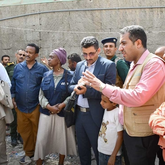 United Nations Delegation visits IDPs’ sites in Sala directorate, Taiz Governorate