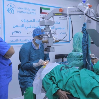 Funded by the Kuwait Balad Al-Khair Charity Organization, Conducting 65 cataract removal operations 