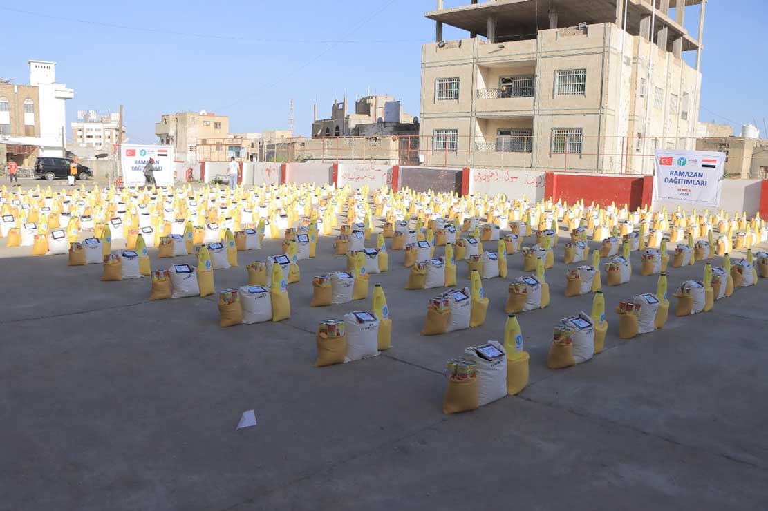 food baskets and iftar meals for needy and displaced people