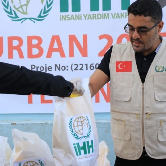 Distribution of sacrificial meat to 37,200 people